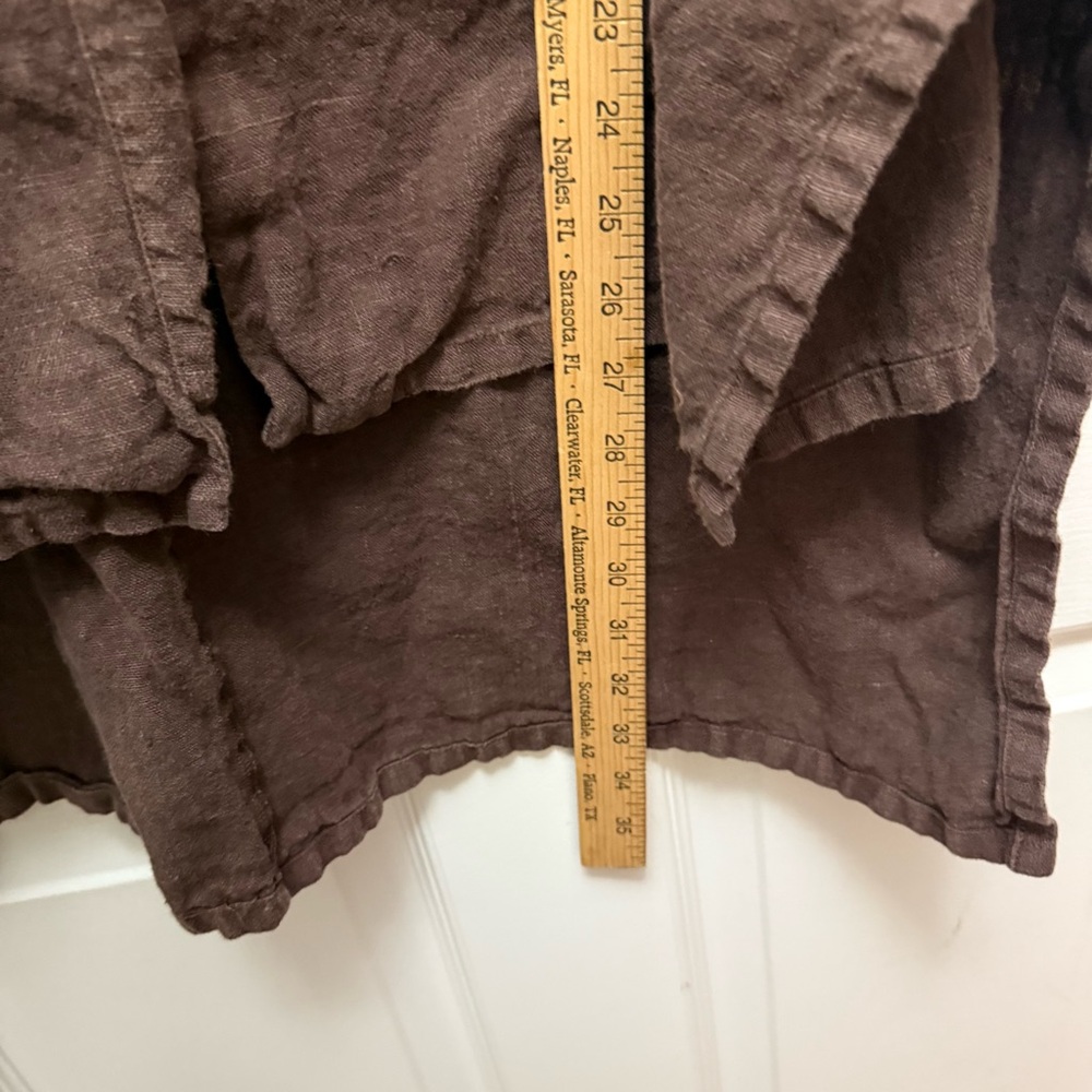 bryn Walker linen Brown Lightweight Shirt Jacket - Picture 5 of 8